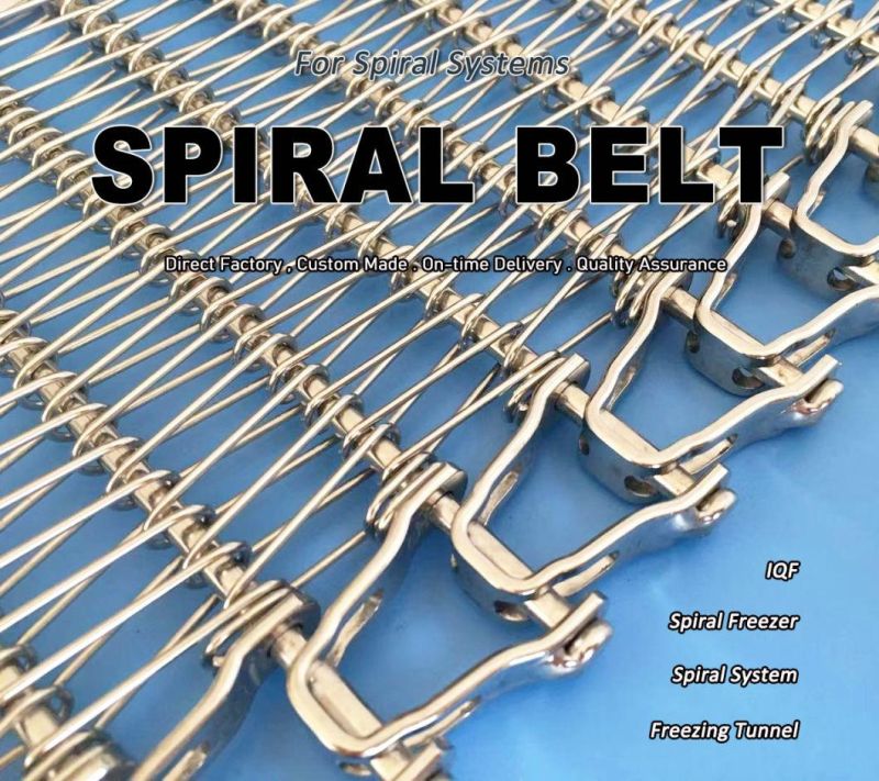 Stainless Steel Belting Spiral Conveyor Belts Reduced Radius Belts for Food Processing Industry