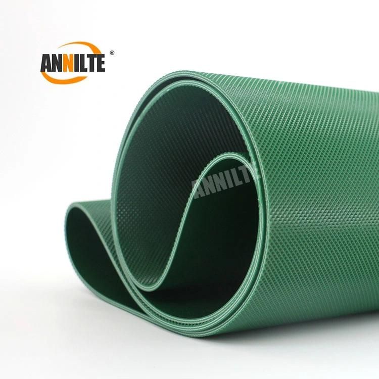 Annilte Factory PVC Diamond Pattern Conveyor Belt Two Green Cloth Three Adhesive Non-Slip