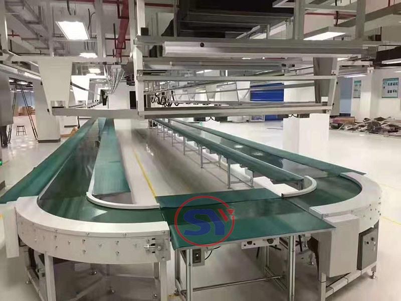 45 Degree Turn Turnover Belt Conveyor for Airport Station Luggage Safety Inspection