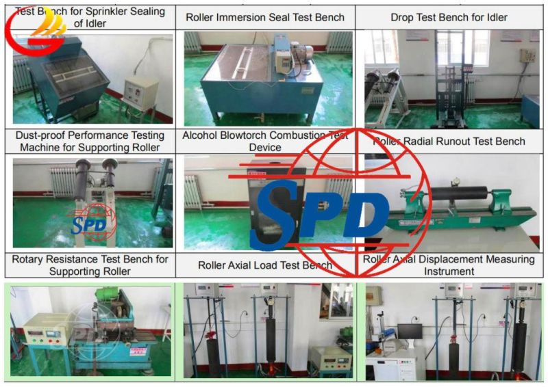 SPD Brand Trough Carry Belt Conveyor Steel Roller with Galvanized Frame for Concrete Plant