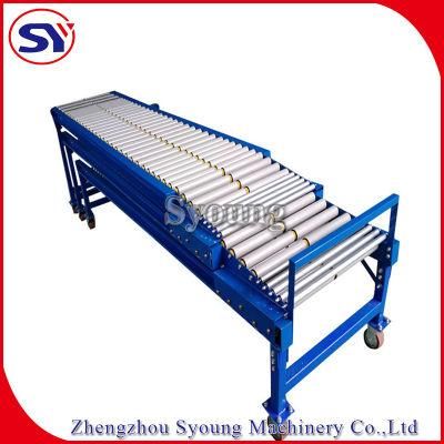 Movable Expandable Telescope Gravity Roller Conveyor for Container Loading Unloading