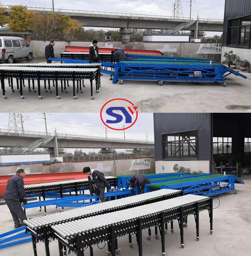 Truck Container Vehicle Loading Belt Conveyor Expandable for Conveying&Discharging Boxes/Cartons