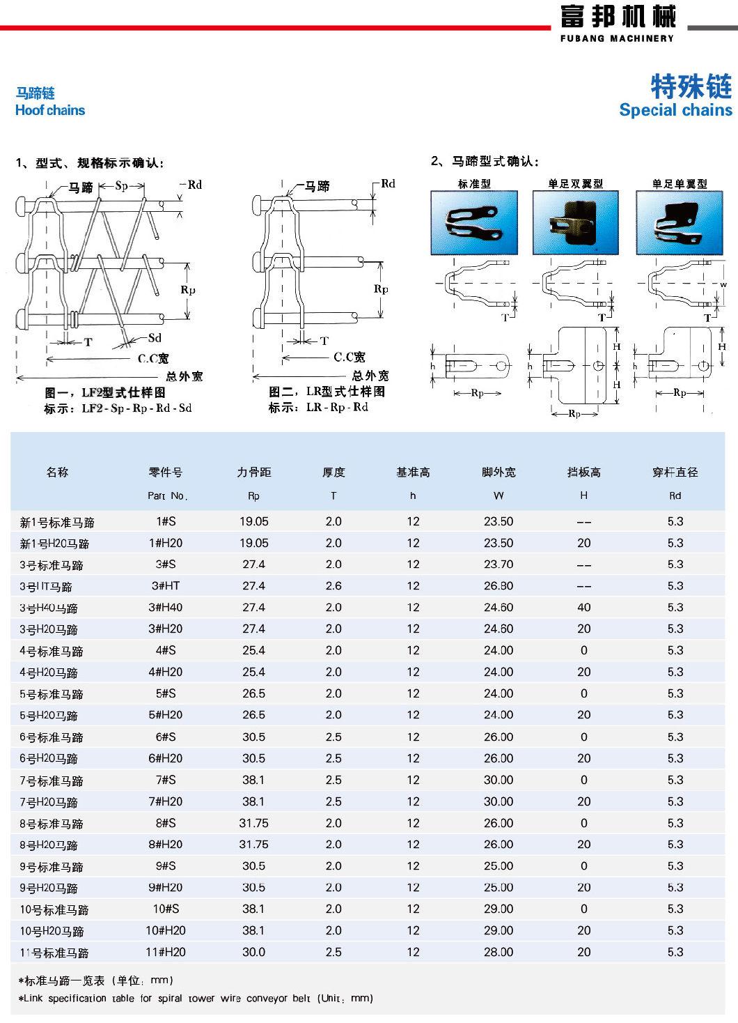 Non-Standard Conveyor Belt Hoof Chain Conveyor Stainless Steel Hoof Chain