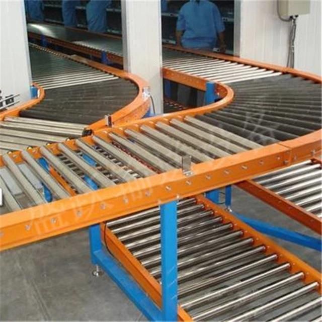 Customizable Oil Resistant Heat Resistant Fire Resistant PVC/PU/Rubber Stainless Steel Curved Conveyor Turning Roller Conveyor for Food Production