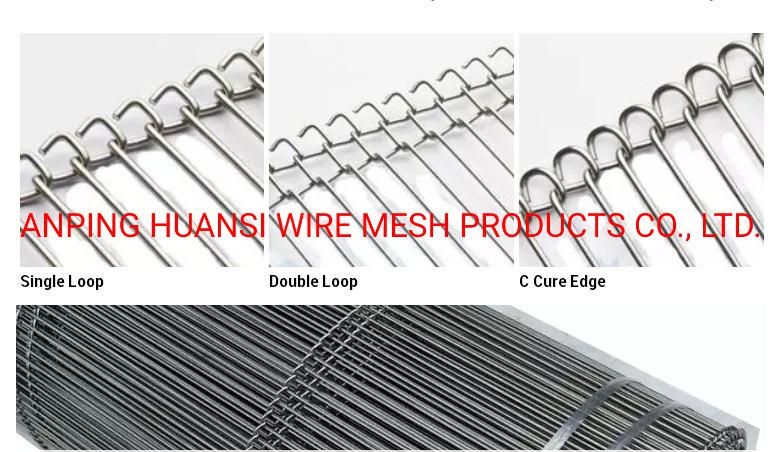 Stainless Steel Flat Flex Wire Mesh Conveyor Belt for Food Processing/Baking