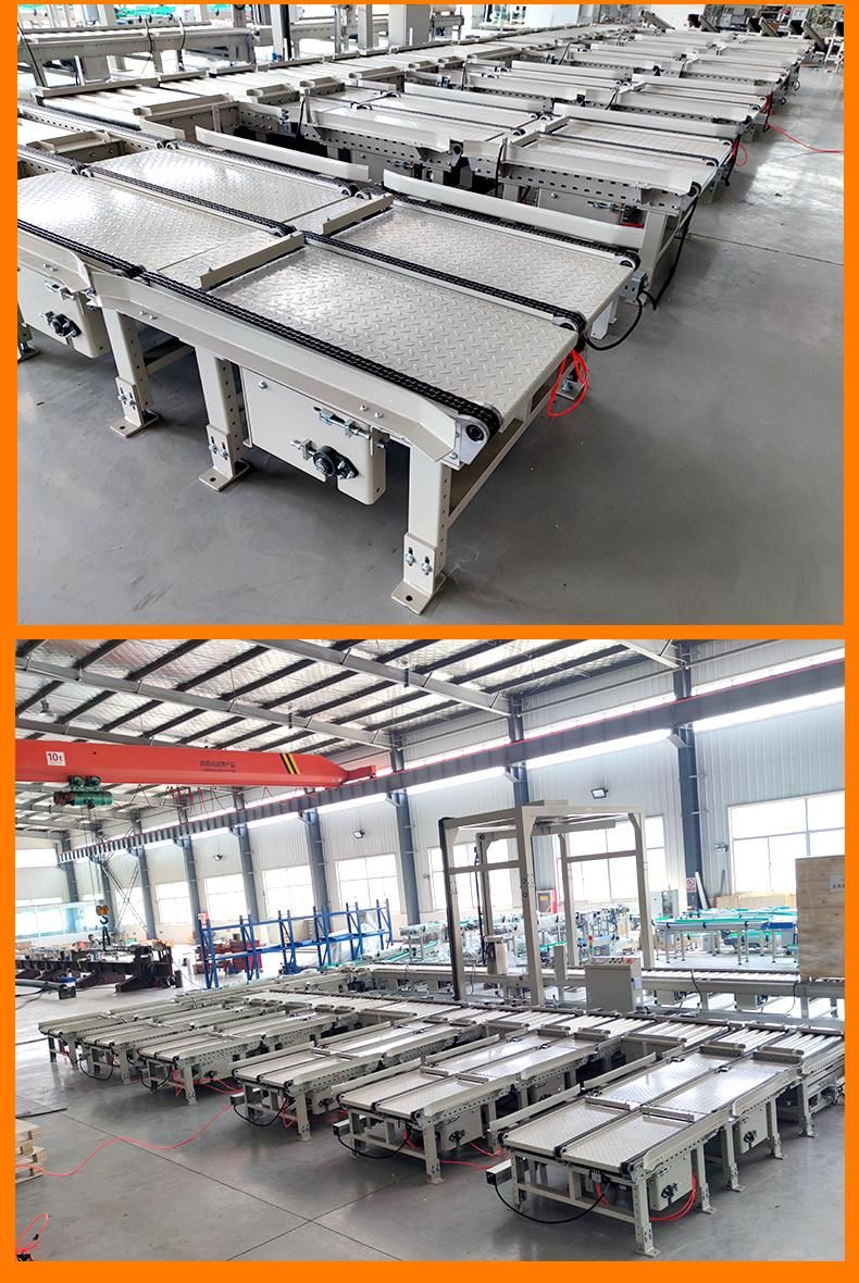 Automatic Transfer Turntable Power Motorized Belt Slat Chain Roller Pallet Conveyor