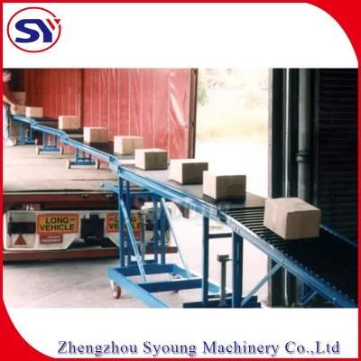 Material Handling Inclined Gravity Flexible Roller Conveyor for Bag Loading