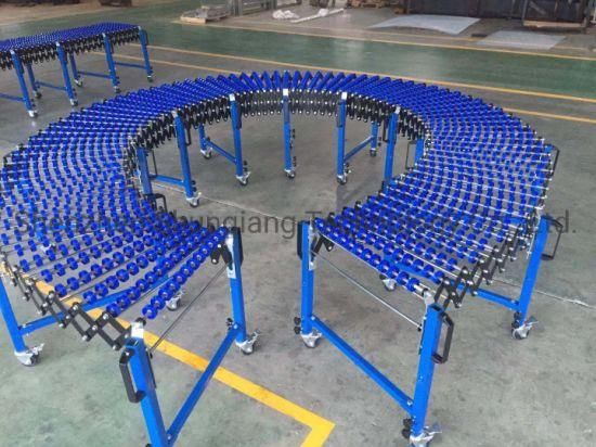 Custom Unpowered Fulai Flexible Roller Conveyor with Stainless Steel Supporters