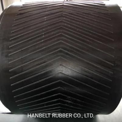 Flame Resistant Ep Chevron Pattern Rubber Conveyor Belt with Good Quality