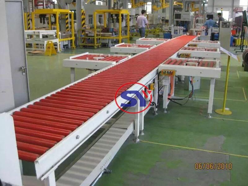Wear Resistant Rubber Coated Steel Roller Conveyor Racks for Stone Transmission