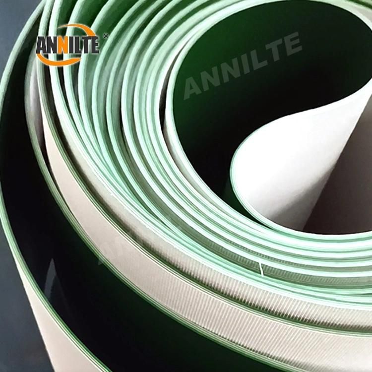 Annilte China Green PVC Corrugated Cardboard Conveyor Belt for Stacker