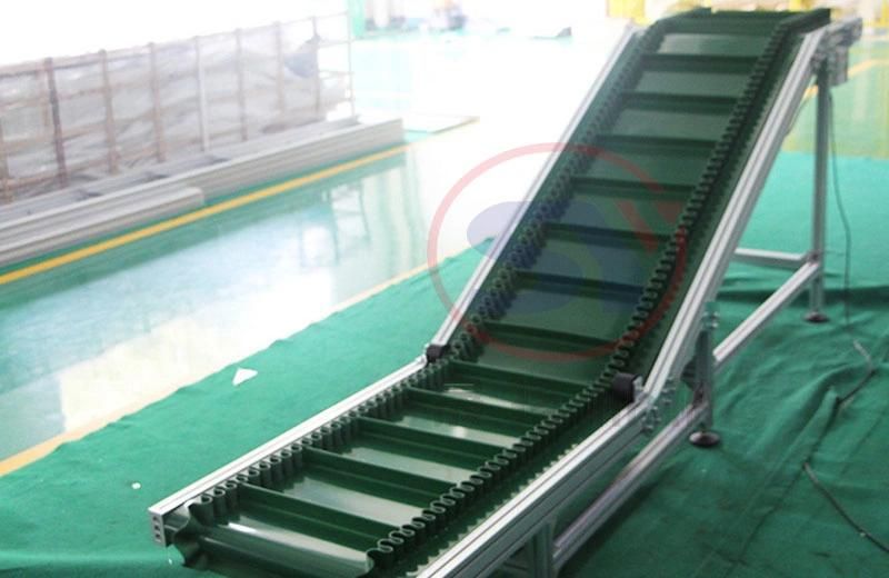 High Efficiency Cleated Rubber Belt Conveyor for Particle Material Transmission Delivery