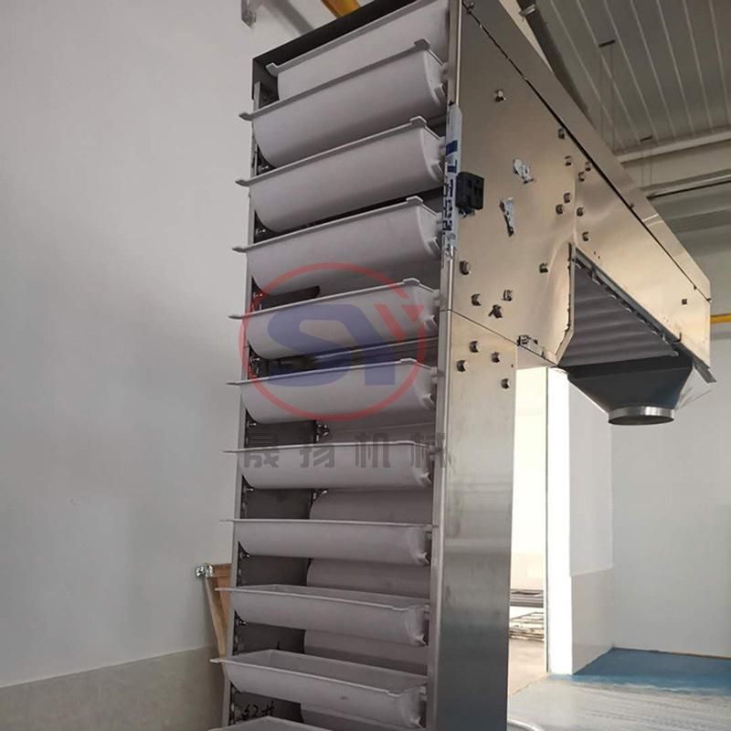 Z Shaped Infeed Bucket Elevator Conveyor for Multihead Combination for Sale