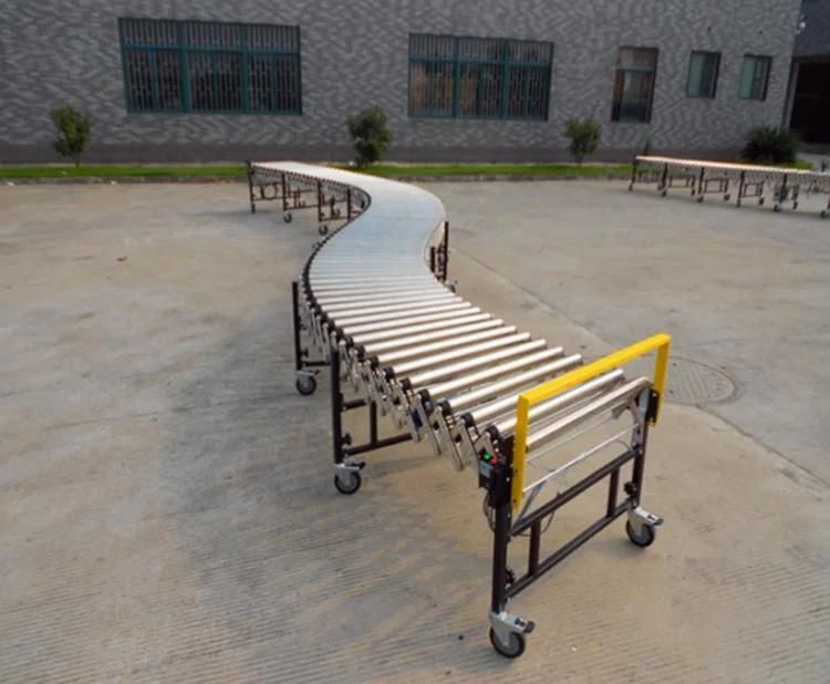 Easy to Operate Telescopic Flexible Extendable Power Model Roller Conveyor