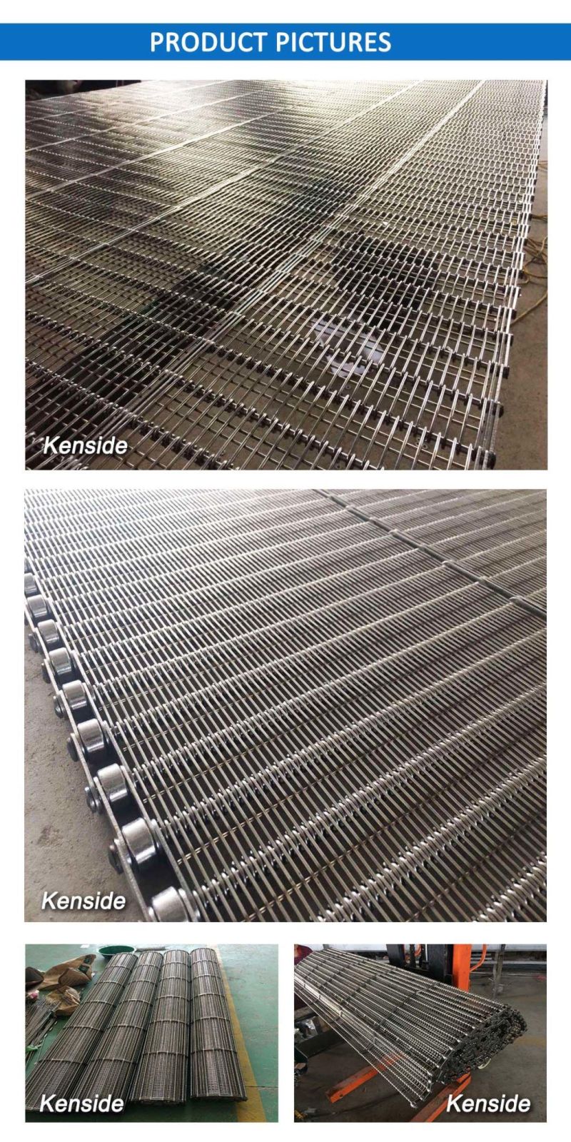Manufacturer Stainless Steel 304 Eye Link Belt for Food Freezing Processing