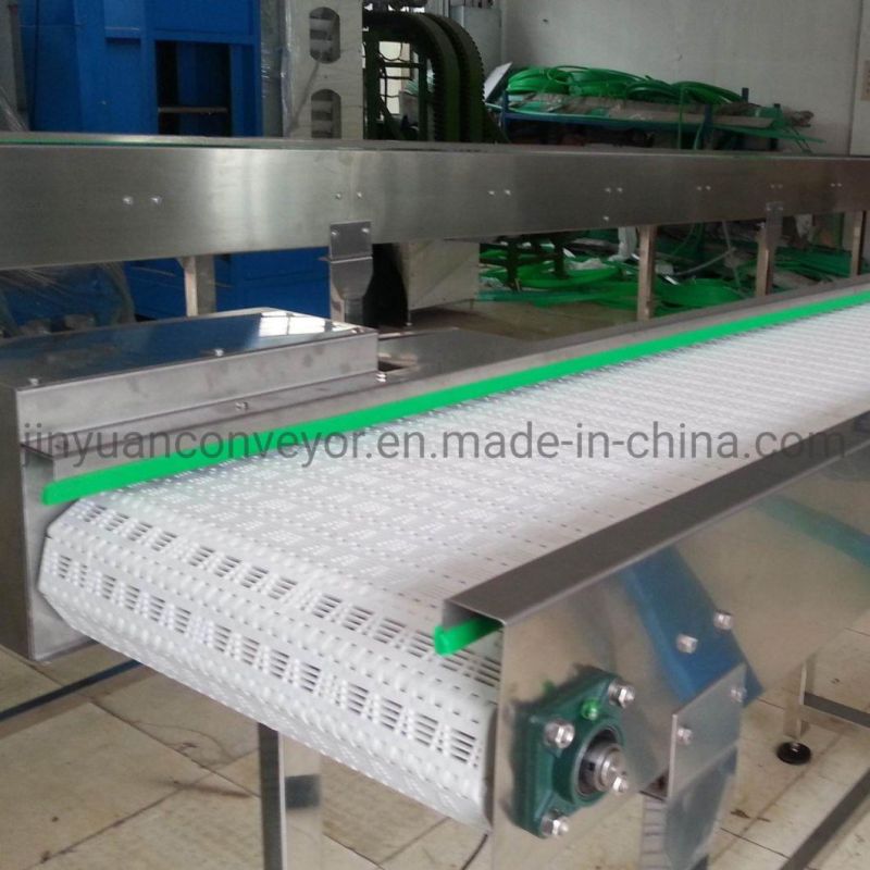 Flat Top Modular Plastic Belt for Food Cleaning and Transportation