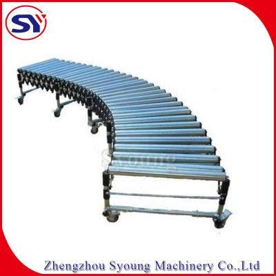 Motorized Flexible Stretched Stainless Steel Roller Conveyor for Pallets Cans Transfer