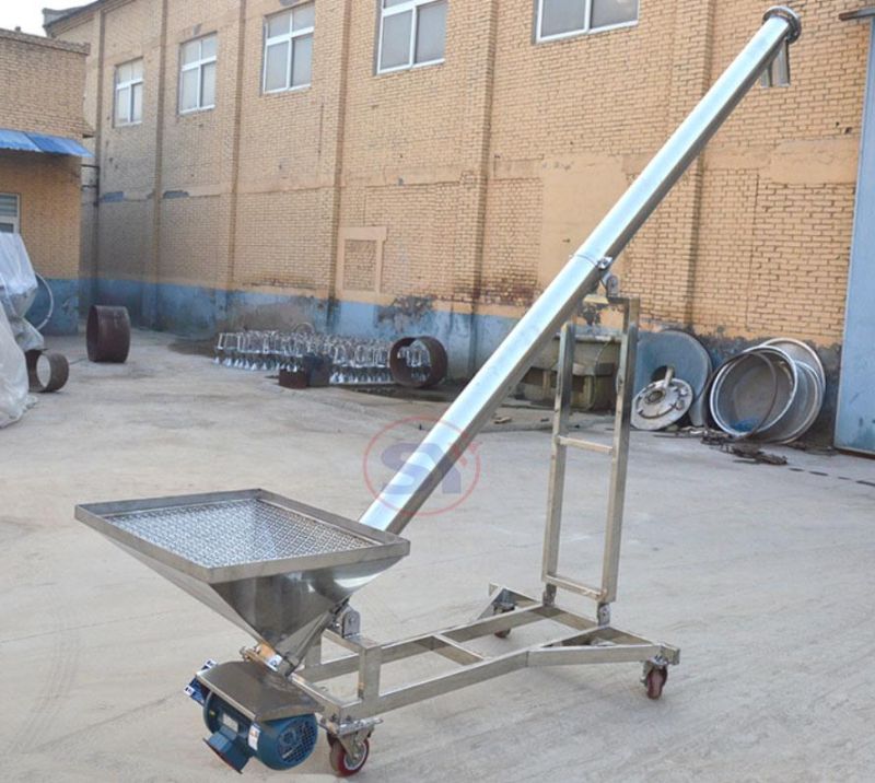 Adjustable Speed Industrial Incline Spiral Auger Conveyor