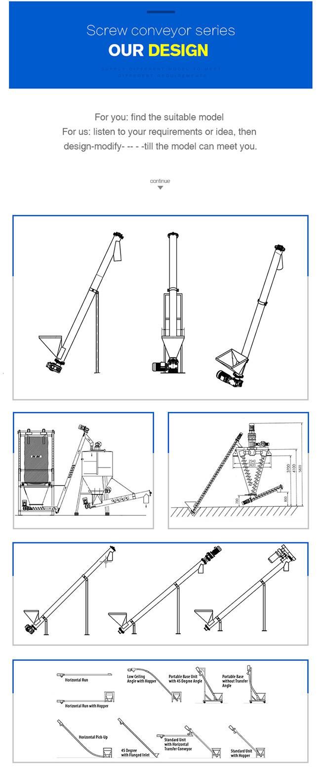 Professional Tube Pipe Type Dry Material Poultry Feed Pellet Powder Coating Screw Conveyor Feeder