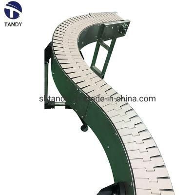 Food Packing Line Stainless Steel Frame Slat Chain Conveyor