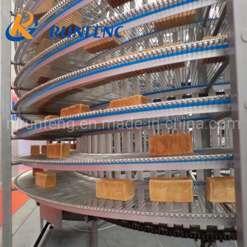 Stainless Steel Spiral Cooling Tower IQF/Belt Conveyor for Bread/Cake/Pastry/Pita/Pizza Hamburger/Toast/Bakery