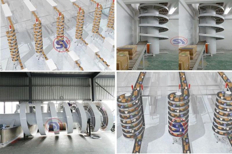 Vertical Lifter Industrial Screw Conveyor Spiral Elevator for Transporting Bottle Box Cans Jars