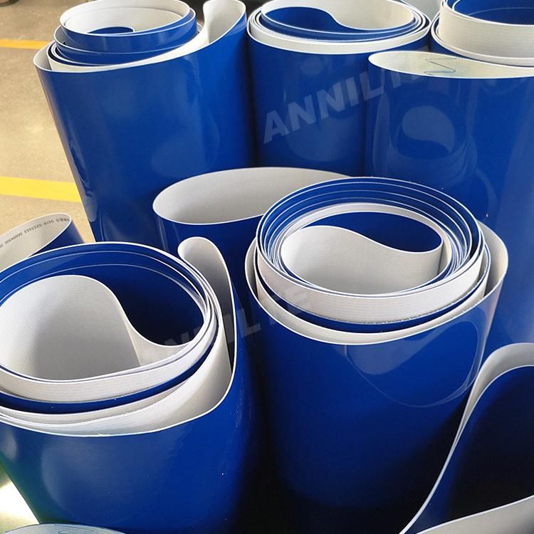 Annilte Blue PVC Conveyor Belt with Flat Surface for Light Goods Conveying