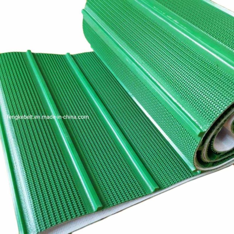 Green PVC Cleats Grass Pattern PVC Conveyor Belt