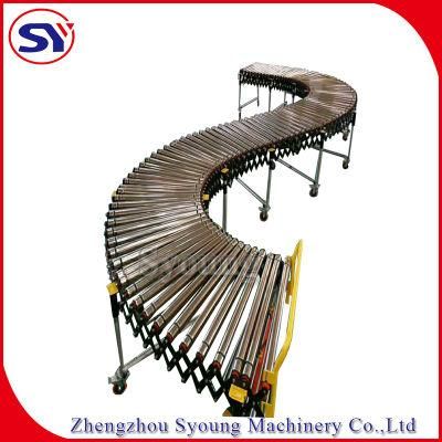 Portable Cartons/Boxes Gravity Telescoping Roller Conveyor Telescopic