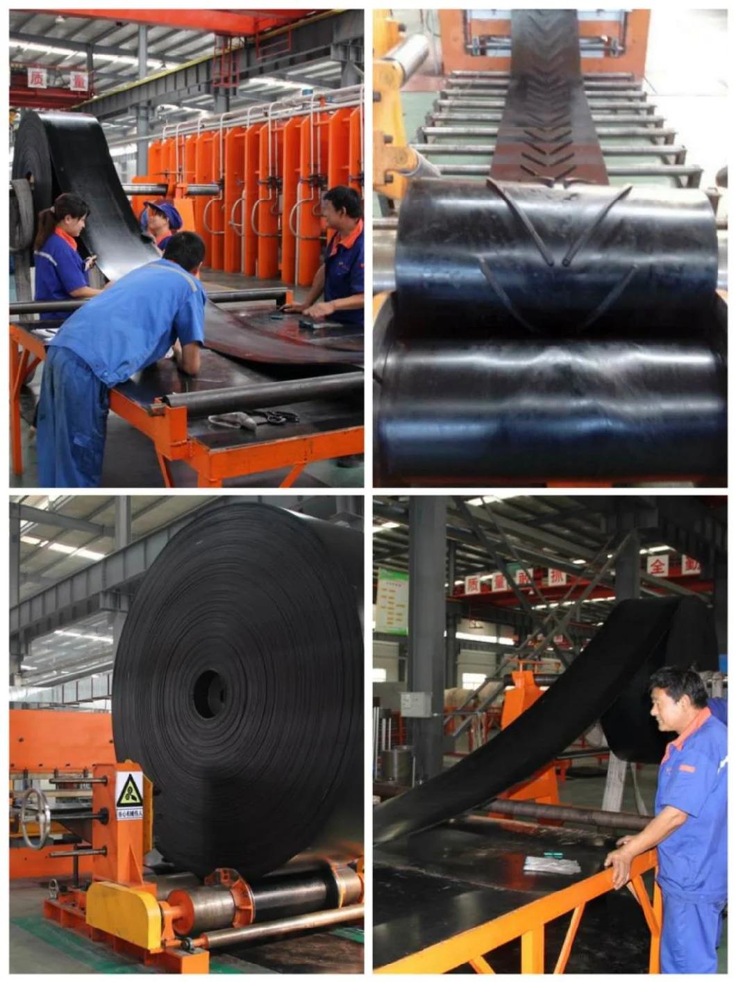 4000mm Black Rubber Conveyor Belting High Abrasion Resistant