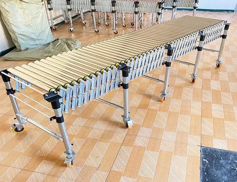 Easy to Operate Telescopic Flexible Extendable Power Model Roller Conveyor