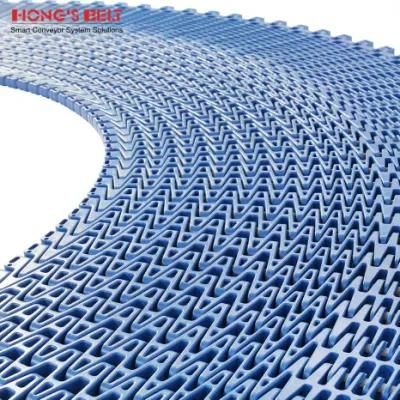 Hongsbelt HS-1900B Curved Modular Plastic Conveyor Belt for Frozen Spiral Conveyors
