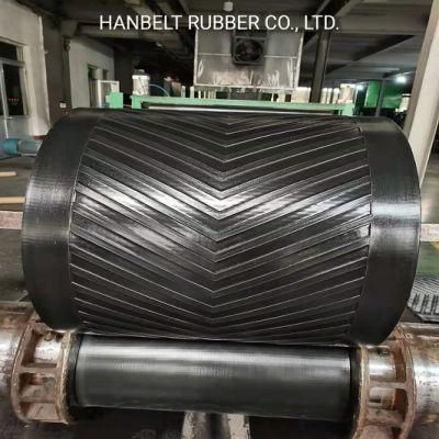 High Quality Black Chevron Rubber Belt Ep Rubber Belt for Industrial