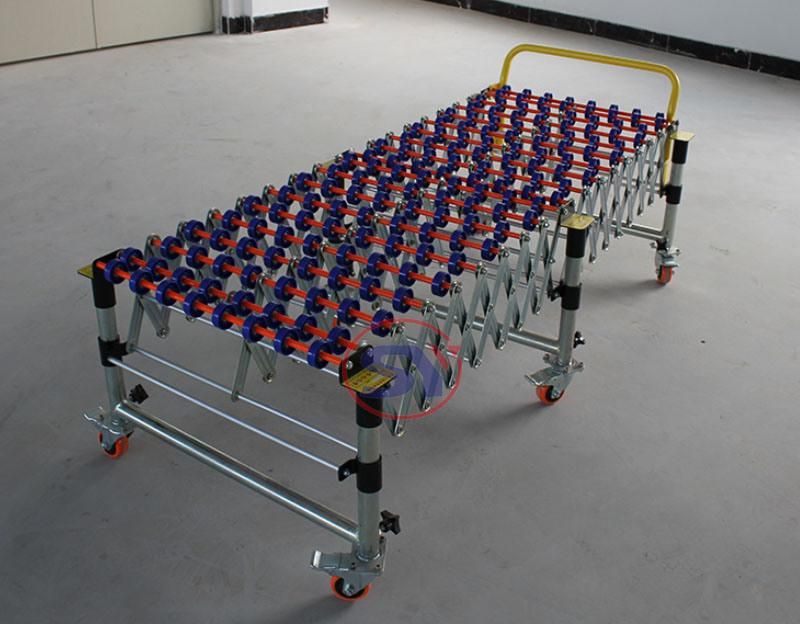 Adjustable Feet Metal Plastic Fulai Wheels Expandable Flexible Conveyor Bended