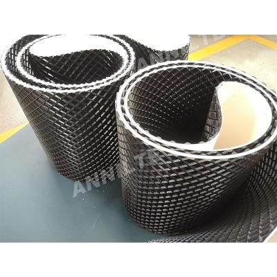 Annilte Hot Sale High Quality Black Wear-Resistant Sander PVC Diamond Checkered Pattern Conveyor Belt