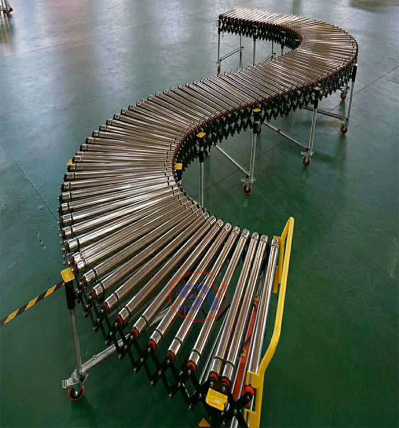 Vehicle Loading Mobility Foldable Roller Conveyor Telescopic for Carton Handling