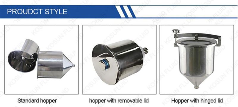 Customize Liquid Powder Dosing Industrial Tank Fill Feed Sanitary Tri Clamp Ss Conical 5L 10L 20L 30L Stainless Steel Hopper