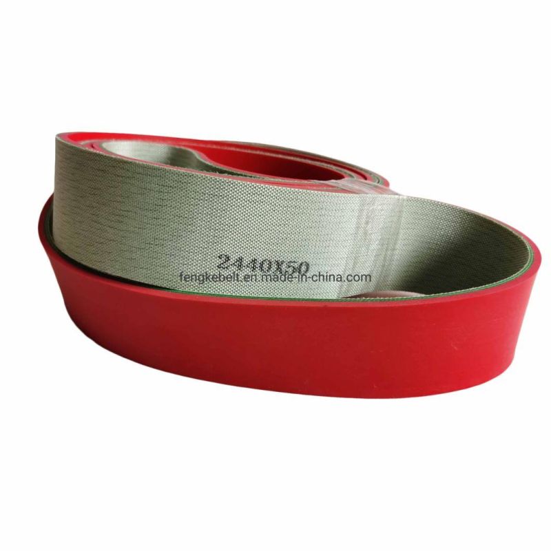 2440X50X5 Red Rubber Coating PVC Conveyor Belt