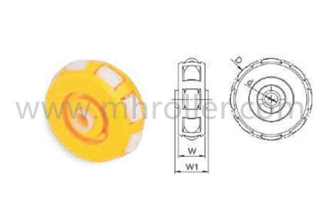 Plastic Skate Wheels for Gravity Roller Conveyors Gd-01A