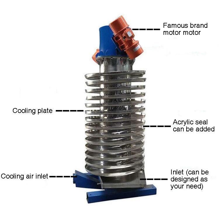 Cooling Vertical Lifting Elevator Vibrating Spiral Conveyor