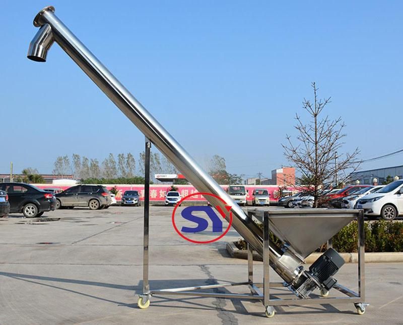 SUS304 Declined Auger Screw Conveyor for Handling Powder Granule Material