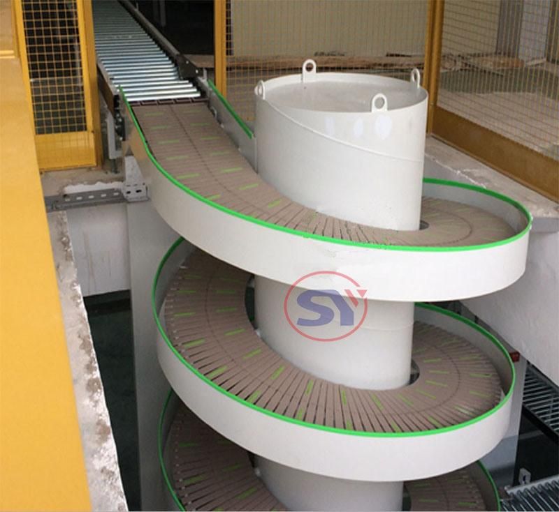 Vertical Lift Helical Conveyor Spiral Elevator for Conveying Food Bags Packages