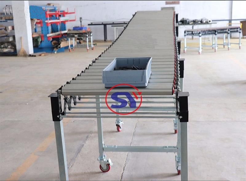 Heavy Duty Motorized Flexible Roller Conveyor with Zinc Plated Steel Tubes