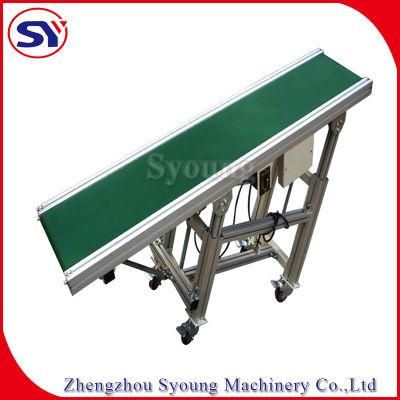 Mini Portable Inclined Rubber PVC Belt Conveyor for Face Mask Medical Supply Convey