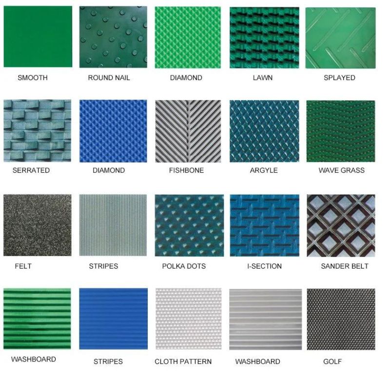 Annilte Green Pattern Antiskid PVC Conveyor Belt for Logistics Industry Packing Industry