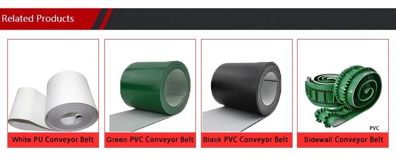 PVC PU Rubber Light Thin Transmission Systems Belt Conveyor Belts for Food Industry