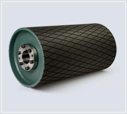 High Wear Resistant Cn Layer Conveyor Herringbone Lagging Rubber Sheet Pulley Grooved Drum Coated Drum Energy & Mining