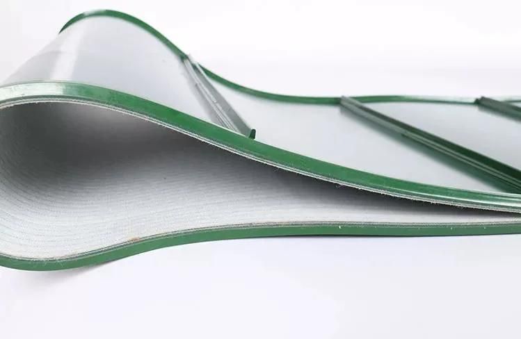 Wavy Raised Edge Used Green PVC Anti-Static Conveyor Belt with Guide Strip