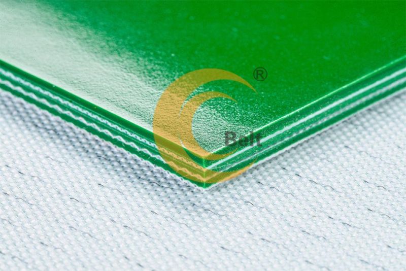3 plies industrial conveyor belt green 5mm for logistics and normal conveying