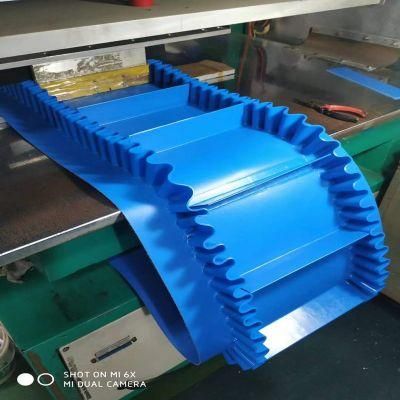 High Quality Food Grade PU/PVC Sidewall Conveyor Belt with Cleats Add Baffle